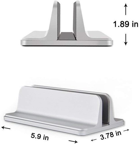 Laptop Stand Adjustable Vertical Holder Desktop Dock Macbook Aluminum Space Sav - Picture 6 of 7