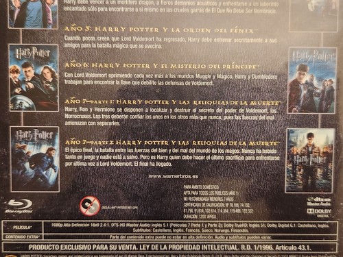 Harry Potter Complete Collection Jumbo STEELBOOK Embossed (Blu-ray, Spain) - Foto 5 di 11
