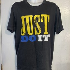 Vintage Nike T Shirt Just Do It Large Graphic Size XL Gray Basketball Tee Mens
