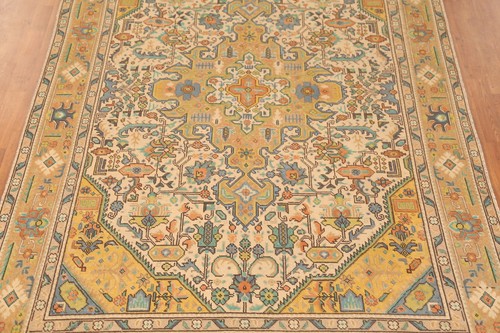 Vintage Beige Geometric Hand-made Traditional Living Room Rug Area Carpet 6x10 - Picture 4 of 19