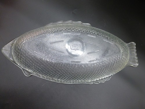 Vintage Glasbake Clear Glass Fish Shaped Oven-Proof Casserole Dish 18 x 8.5” Exc - Picture 7 of 7