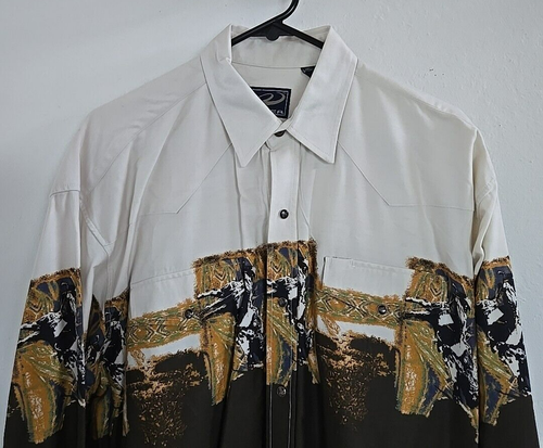 Roper Men's Pearl Snap Button Front Shirt Size L cowboy rodeo western - Picture 4 of 16