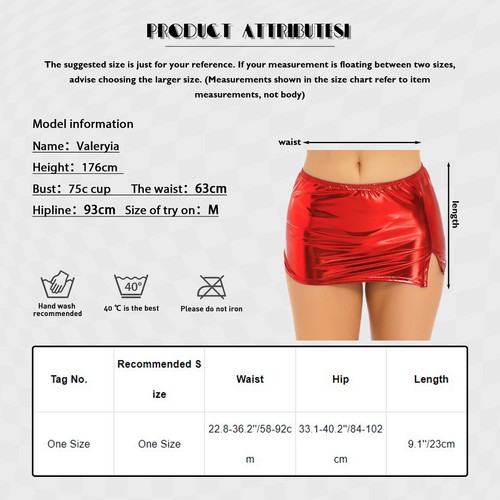 Womens Shiny Metallic Liquid Faux Leather Mini Micro Skirt Bodycon Nightclub - Bild 33 von 101