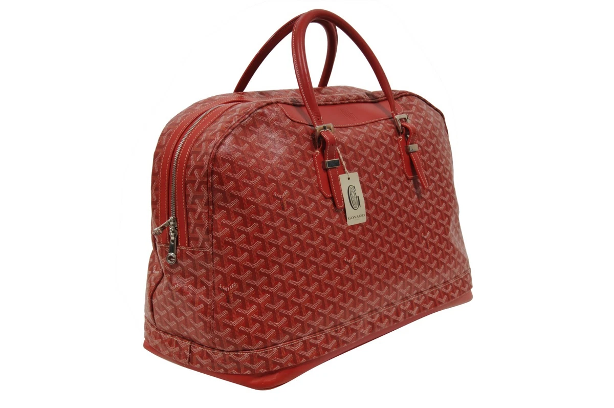 Goyard Red Goyardine Coated Canvas Boeing 45 Duffle Bag. Condition