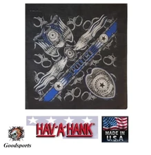Hav-A-Hank Good Sports USA MADE POLICE BANDANA Head Wrap Neck Scarf Face Mask