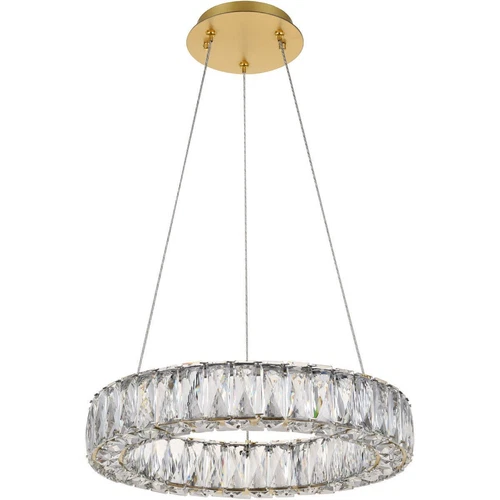 Light Fixture Crystal Chandelier LED Halo Ring Living Dining Room Kitchen Island - Picture 7 of 7