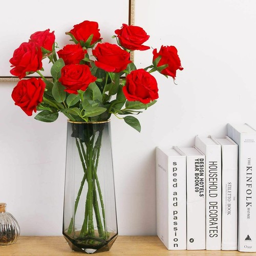 10PCS Artificial Silk Rose Flowers Simulation Bouquet Home Wedding Party Decor - Picture 12 of 12