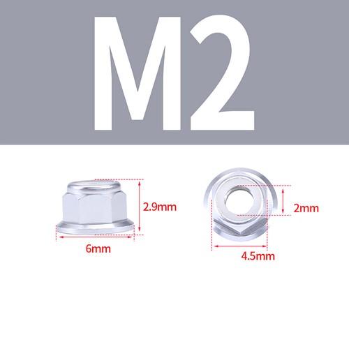 M2 M3 M4 M5 M6 M7 M8 Aluminium Flanschmutter eloxiert Farbe selbstsichernd Nylon - Picture 17 of 85