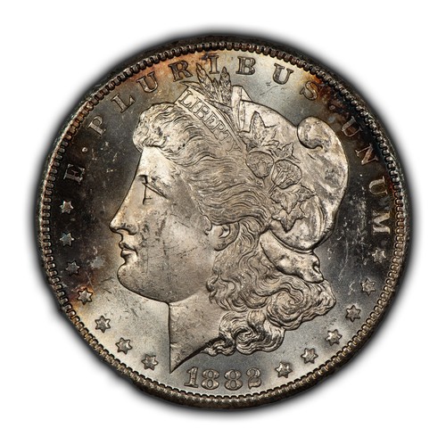 1882-CC $1 Morgan Dollar - Glassy PL - Rainbow Rim Toning - BU - VIDEO - B4661 - Picture 2 of 10