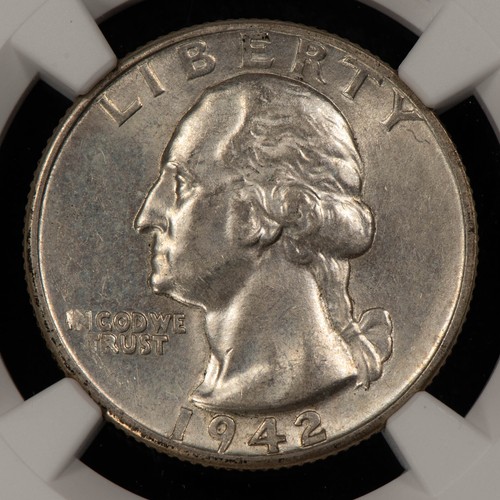 1942 DDO 25c Silver Washington Quarter - FS-101 Double Die - NGC AU 58 - X5818 - Picture 4 of 11