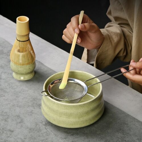 Matcha Tea Set, Handmade Matcha Ceremony Kit Traditional Tea Bowl,Whisk,Scoop - Picture 6 of 13