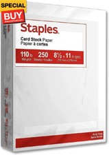 Cardstock Paper, 8.5-Inch x 11-Inch Paper Size, Matte White, 110 lbs. (250 Pack)