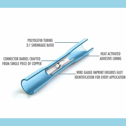 50PCS Heat Shrink Insulated Butt Wire Crimp Electrical Connectors Terminals Set - Picture 5 of 11