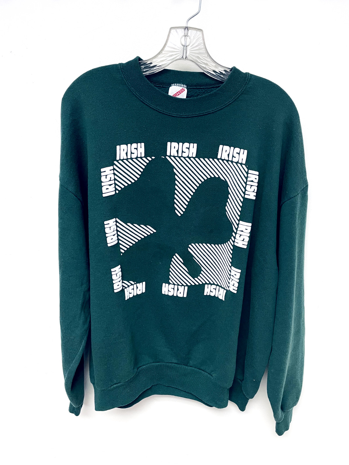 Vintage Irish Shamrock Graphic Green Sweatshirt - Gem