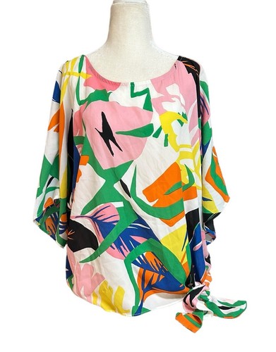 Top túnica Anthropologie She + Sky talla pequeña artística NUEVO - Imagen 1 de 10