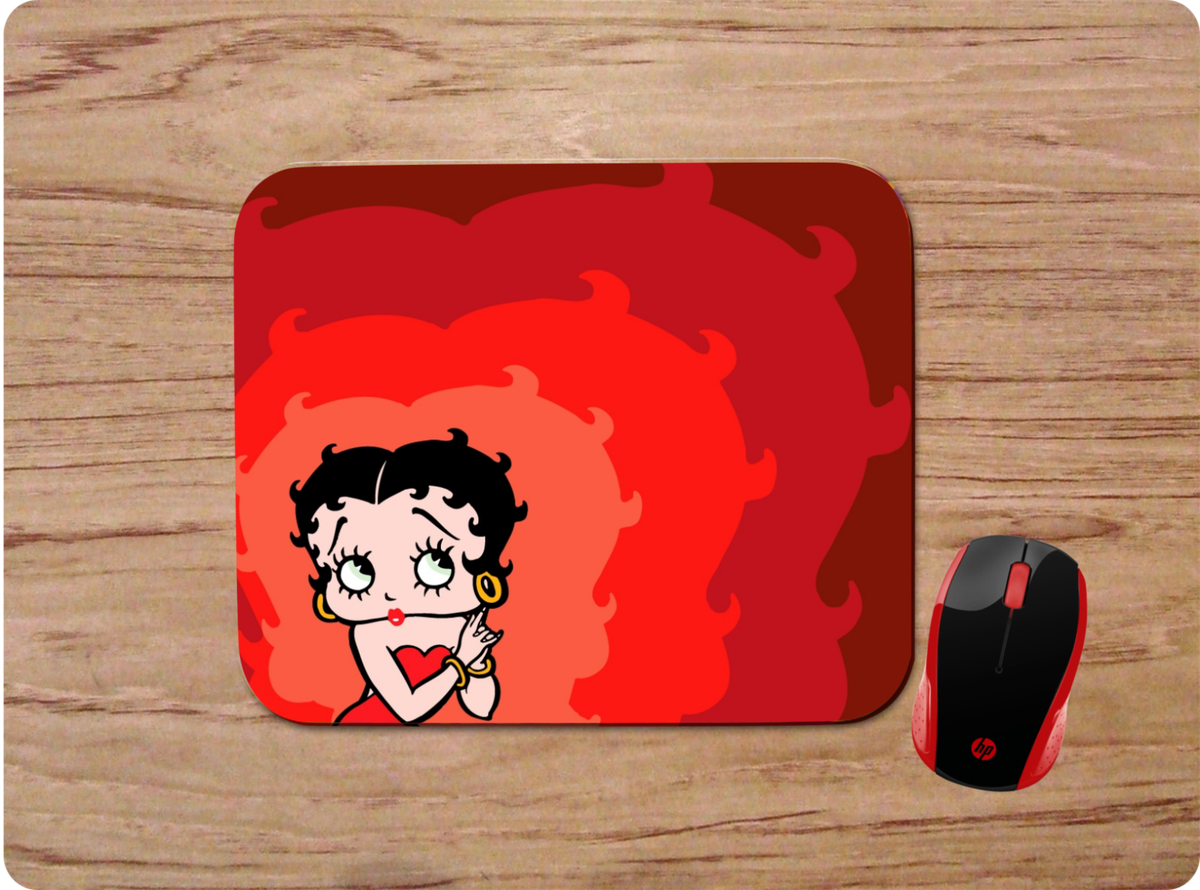 Boop Mouse Office Desk Mousepad Betty Boop Circle Of Hearts Mousepad - Non-Slip ...