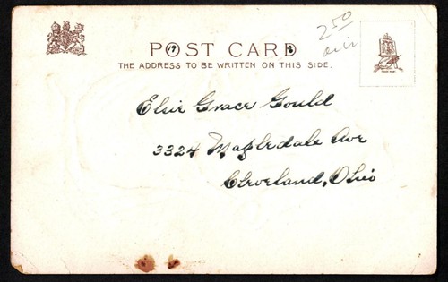 Antique Vintage Christmas Postcard Santa Claus Blue Robe Bag Toys Tree TUCK #063 - Picture 2 of 2