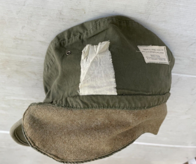 WWII G.I. M1943 1ST PATTERN O.D. COTTON FIELD CAP WITH VISOR (7 1