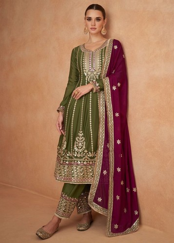 Indischer Salwar Kameez Partykleidung Hochzeit fertiges pakistanisches Kleid Anzug Designer - Bild 12 von 13