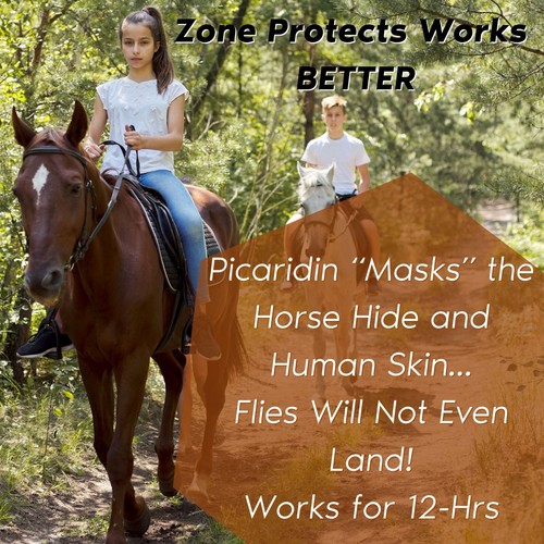 Zone Protects Horse & Rider Fly Insect, Picaridin Insect Repellent; Gallon - Picture 3 of 7