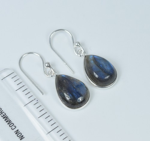 925 Solid Sterling Silver Green Onyx,Garnet Multi Stone Hook Earring Ji760 - Picture 44 of 81
