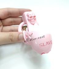 2022 3D Male Printed Light Weight Pink Skull Cage Chastity Cage Male Rings Lock