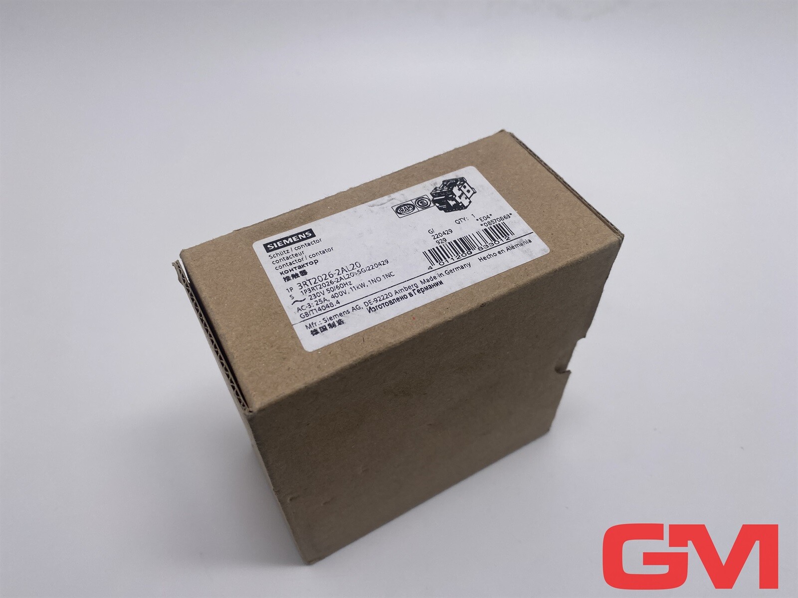 Siemens Contactor 3RT2026-2AL20 230V 50/60Hz 1NO + 1NC Power Contactor