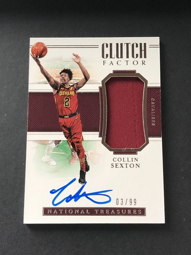 Collin Sexton 2018 National Treasures Clutch Factor Rookie Jersey Auto RPA #3/99 - Picture 1 of 2