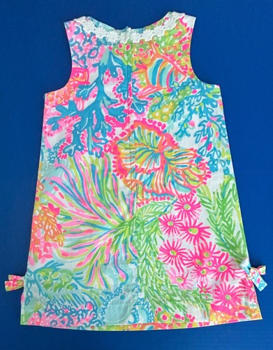 Lilly Pulitzer Girls 7 Classic Shift Dress Lovers Coral 2016 Print WORN ONCE - Picture 7 of 12