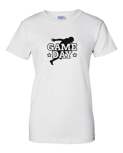 Womens Game Day T Shirt Football Player Mom Gift Game Night Tee Funny T-Shirt - Picture 9 of 9