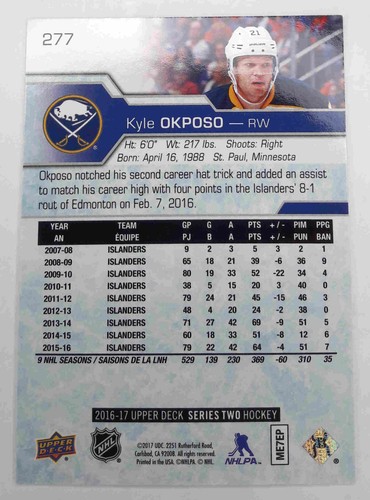 2016-17 Upper Deck Serie 2 #251 - #500 Du wählst aus - Bild 54 von 346