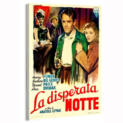 1948 The Long Night (RKO) Italian Movie Poster or Canvas Home Decor Art Print