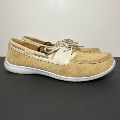 Clarks Arbor hellbraune Damen-Bootsschuhe Opal/Größe 10 breit