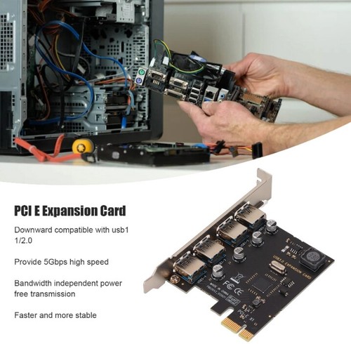 Adattatore da PCIe a USB 3.0, PCIe x1 a 4 Porte USB PCI Express Adattatore Scheda - Foto 7 di 8