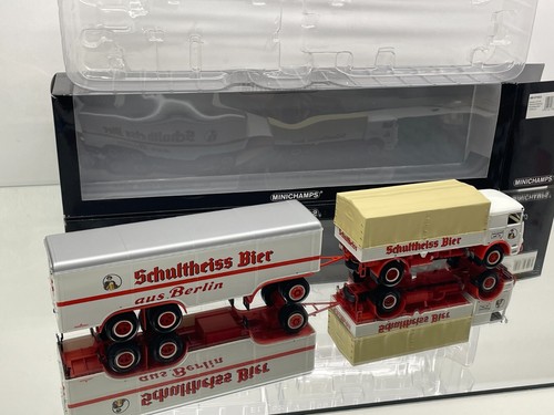 MINICHAMPS 073922 BUSSING LU11/16 SCHULTHEISS BIER TRUCK-WHITE 1:43- GOOD IN BOX - Picture 12 of 14