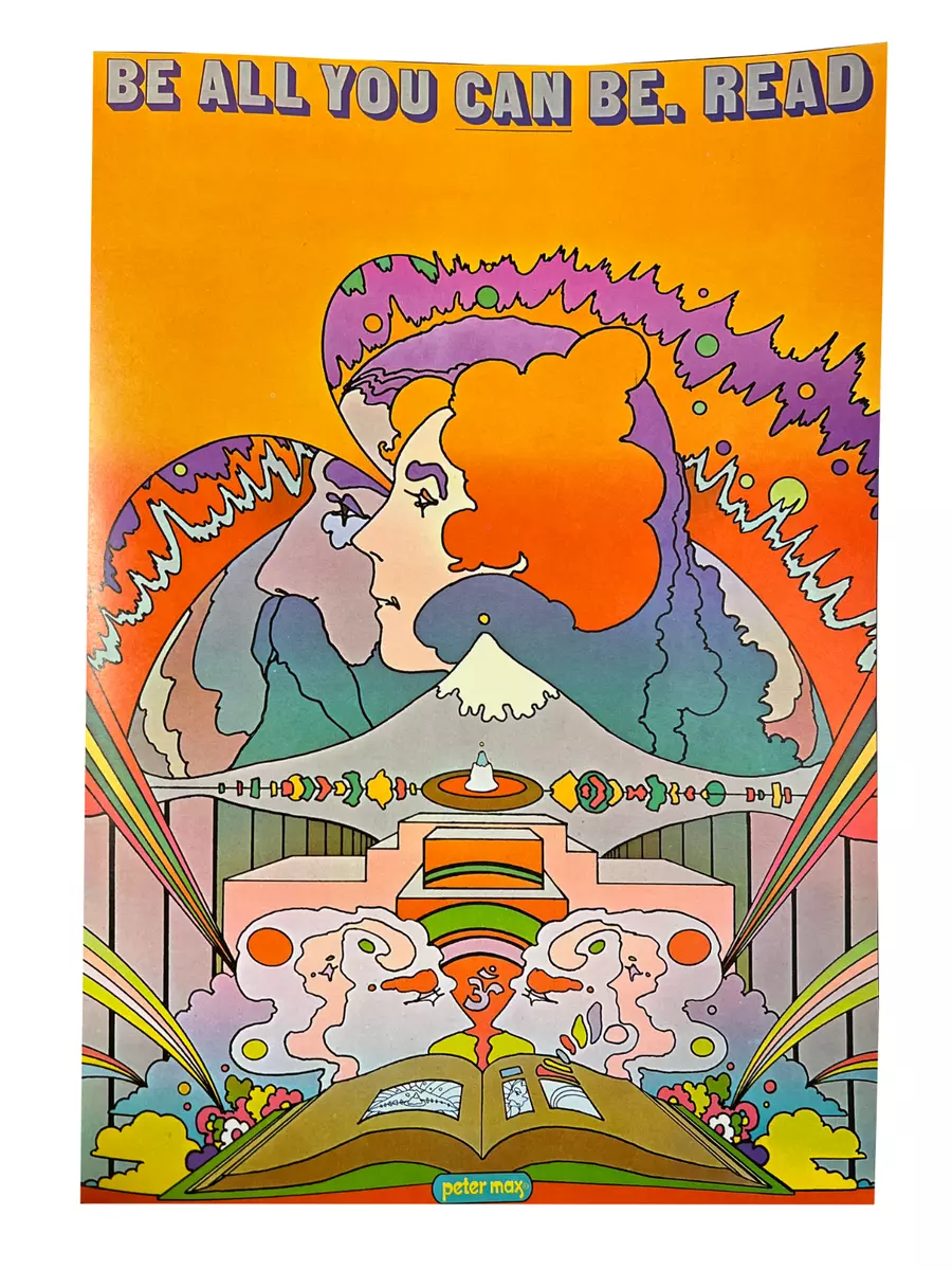 Rare Peter Max "Read" Poster print from the "Poster Book" 1970 Unframed |  eBay
