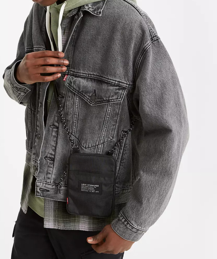 Levis Premium Mens Cottonized Hemp Stay Loose Trucker Jean Jacket Grey NEW