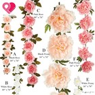 Jumbo Silk Rose Peony Garland Flower Stand Artificial Giant Leaf Vine Big Large