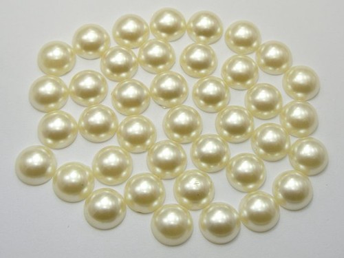 200 Ivory Acrylic Half Pearl Flatback Round Bead 10mm Scrapbook Craft - Picture 3 of 5