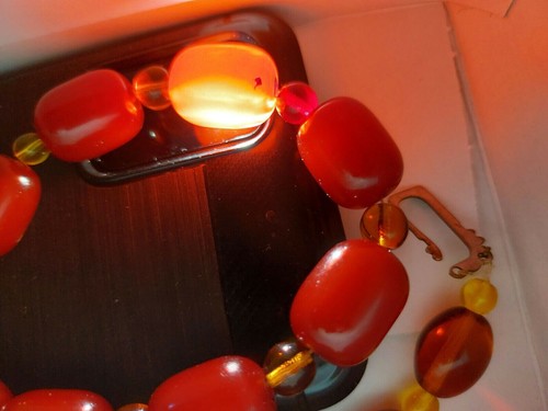 Vintage Large Amber Necklace, cherry color , 95 gr - Bild 2 von 11