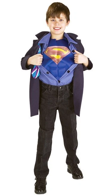 超人万圣节男孩服装 Clark Kent 超人 12-14 码 — 第 3/4 张图片