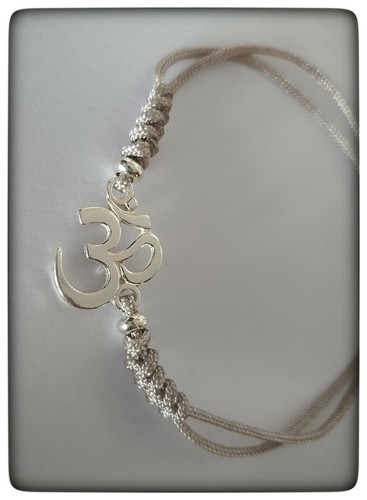 OM PULSERA EN PLATA DE LEY YOGA REIKI OM MANTRA BRACELET IN SILVER YOGA REIKI - Picture 2 of 2
