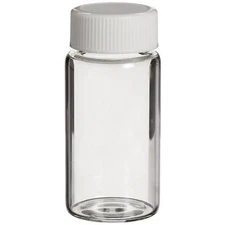 50x Lab Chemical Sample Glass Bottle Vial HDPE Air Tight Lid 20ml Brand New
