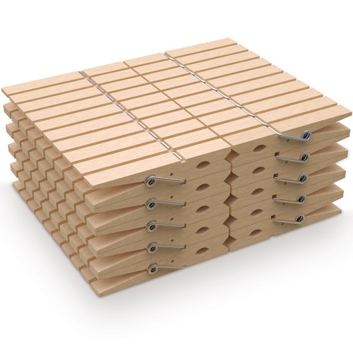 Mollette Per Bucato In Legno Confezione Da 100Pz Pinze Stendibiancheria Stendino - Foto 8 di 12