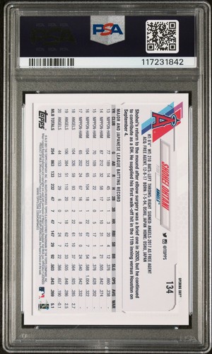 🔥Shohei Ohtani 2021 Topps Opening Day #134 Blue Foil PSA 9 MINT 🔥 Pop 9!  - Picture 4 of 4