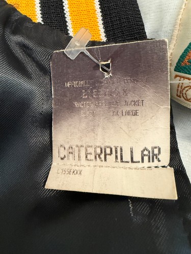 Vintage Men’s Sz 2X Tonkin Caterpillar Satin Bomber Jacket USA New Old Stock - Picture 9 of 12