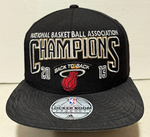 Miami Heat NBA Champions 2013 Adidas Locker Room Strapback Mütze schwarz Wolle