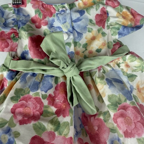 Girls Dress Size 3-6 Months Floral Easter Bow Accent Front & Back with Petticoat - Bild 4 von 7