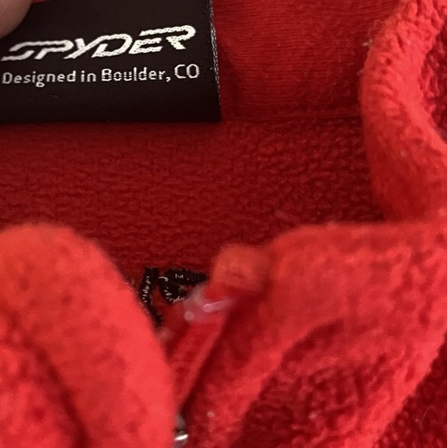 Spyder Fleece Jacket Red Kids Size XL Full Zipper Pockets Cozy Winter Coat - Picture 6 of 13