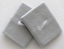 Nike Dri-Fit Basketball Wristbands 4" Adult Night Silver/White